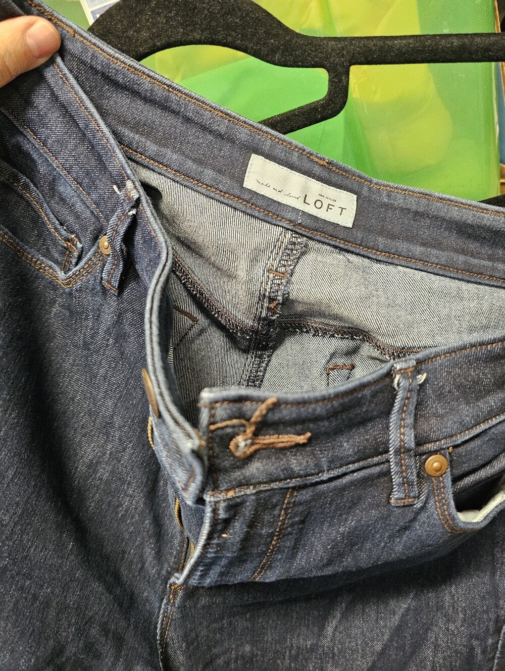 LOFT Dark Blue High-Rise Slim Jeans Size 6